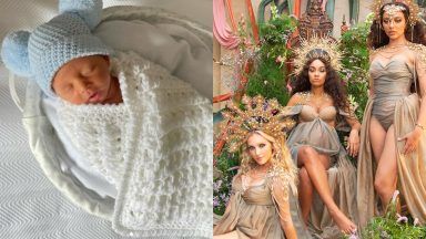 Little Mix star Perrie Edwards shares photos of baby and reveals name