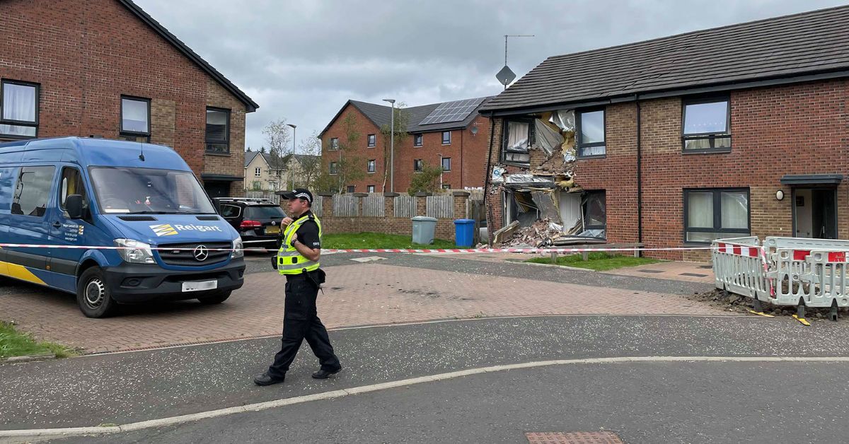 Front of house destroyed after being rammed by lorry in East Kilbride