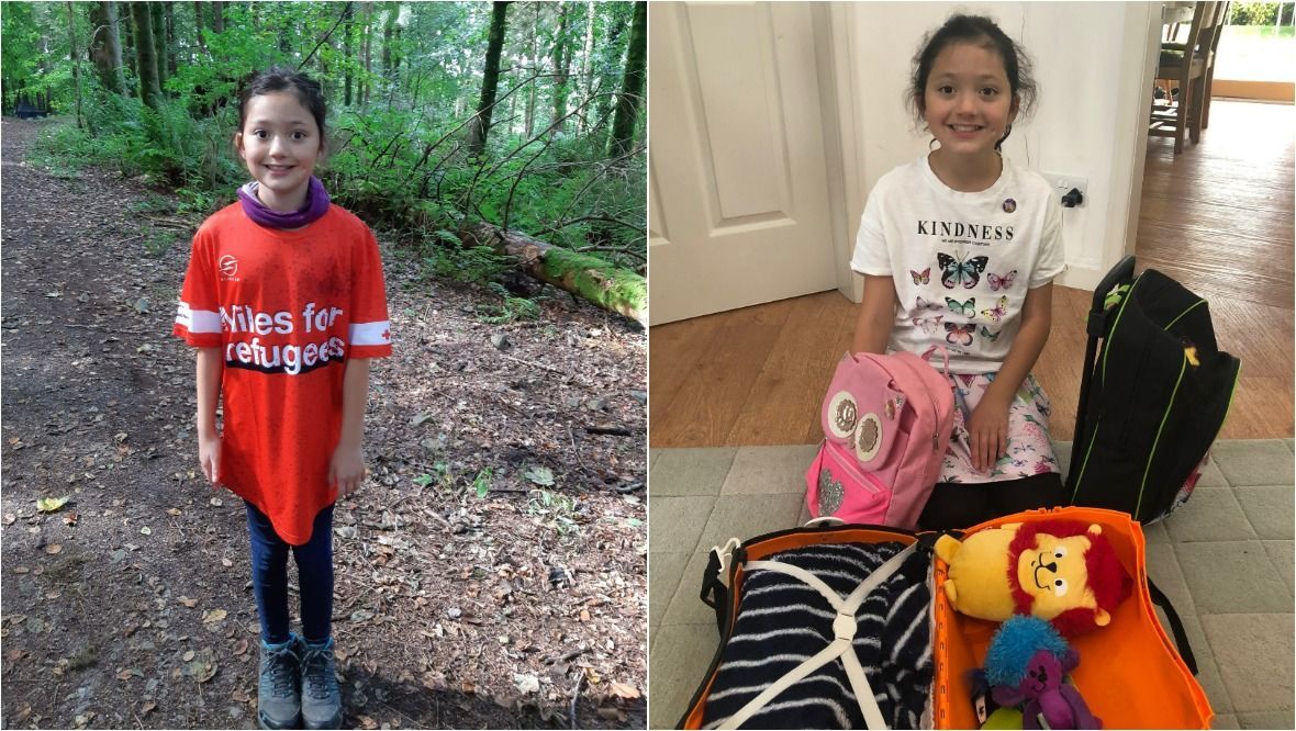 Girl, nine, vows to walk 22 miles to help refugees live in Scotland