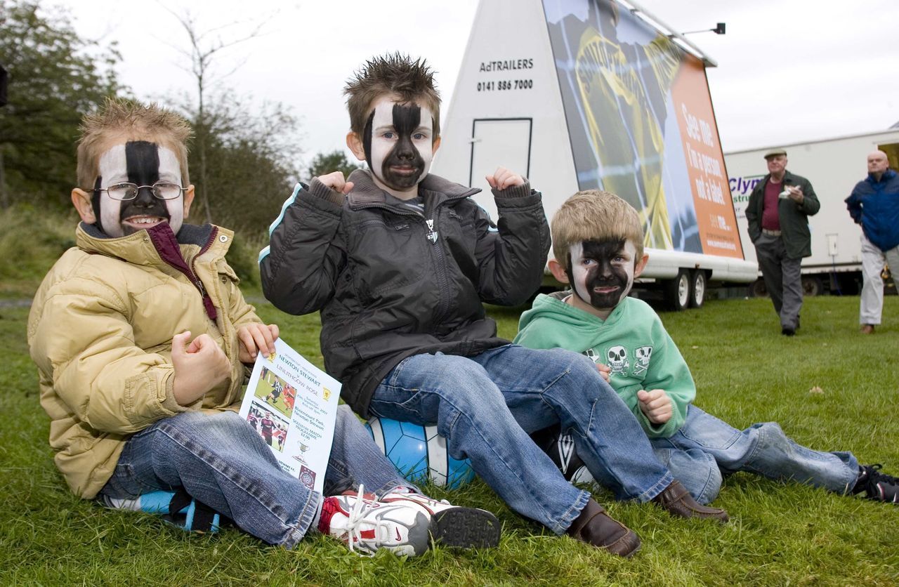 These young Newton Stewart fans were up for the cup before kick-off.