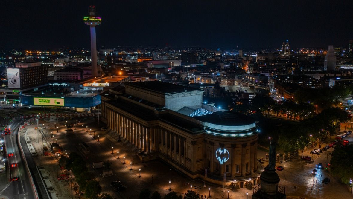   It also lit up St George's Hall in Liverpool. 