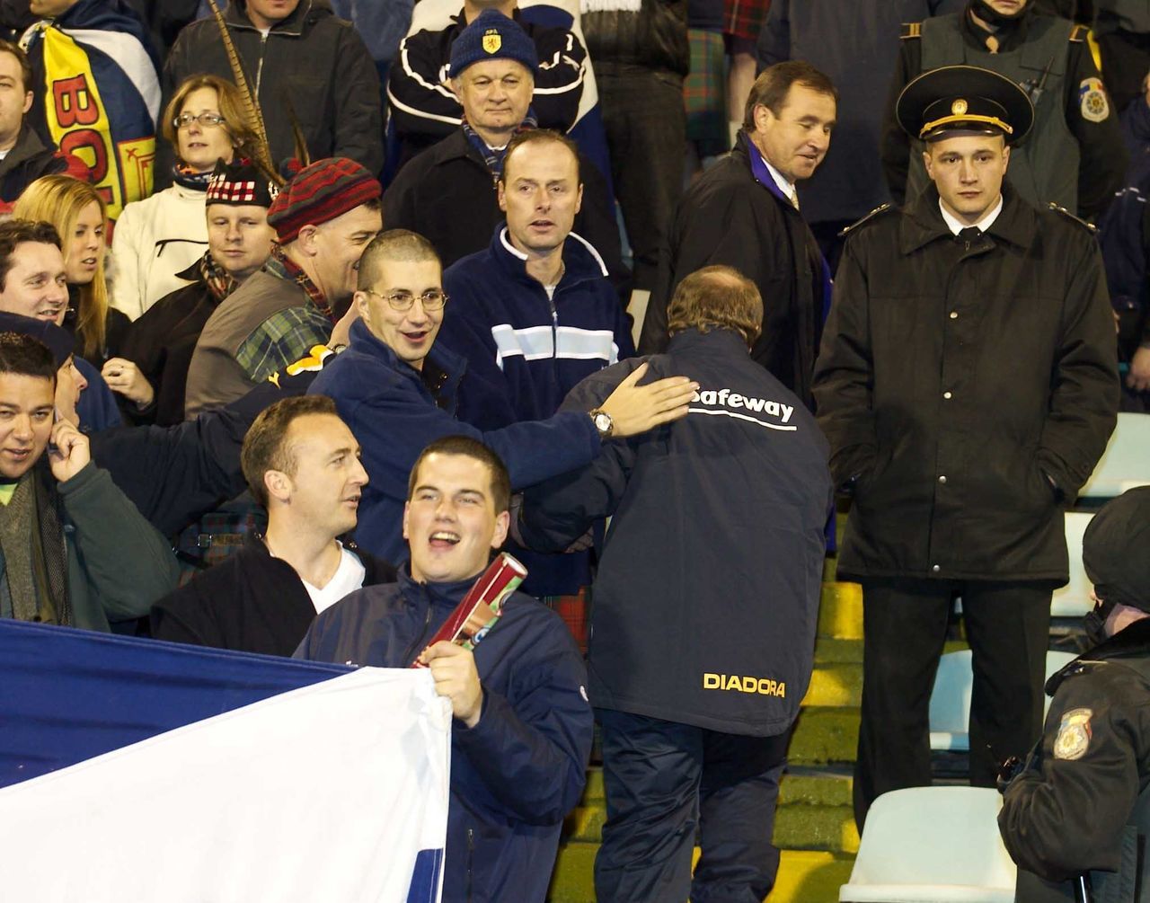 Berti Vogts was greeted warmly by fans before the game got underway.