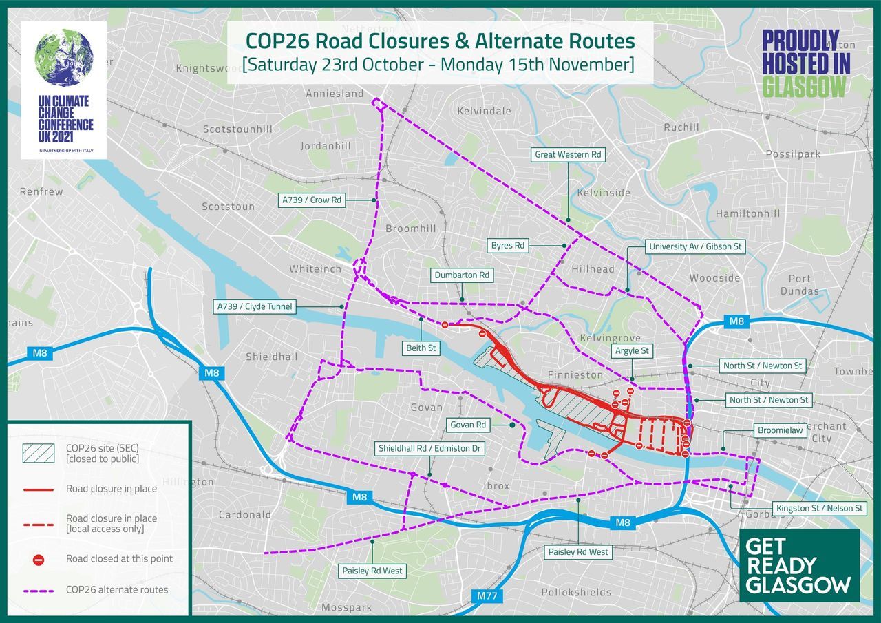 COP26 Glasgow set for extreme disruption as road closures