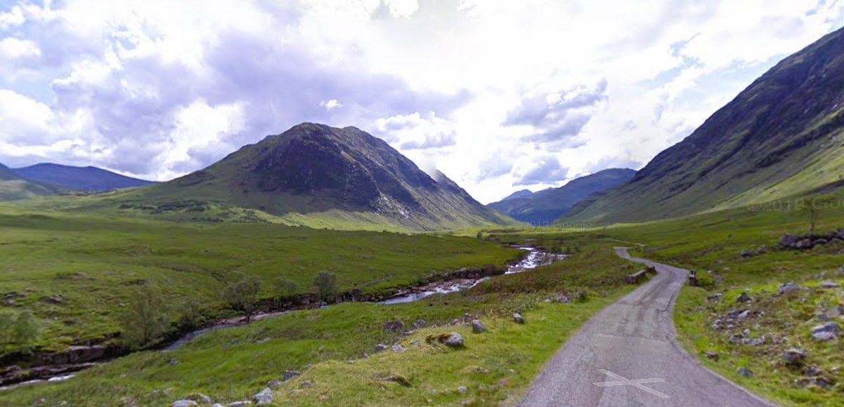 The setting near Glen Etvie is known on Google Maps as 'James Bond Skyfall Road'.