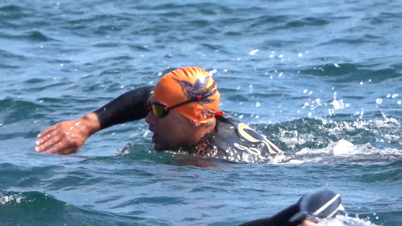 The swim across the Gulf of Corryvreckan took the brothers 26 minutes.