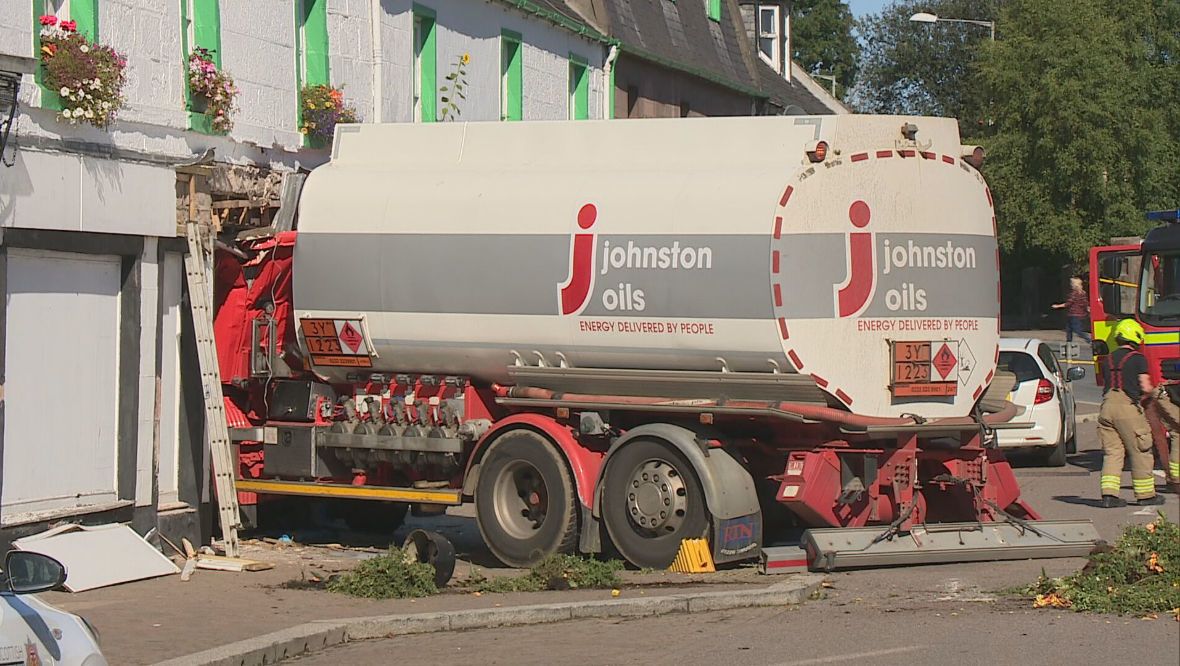 Tanker crash, The Square next to Beauly’s High Street.