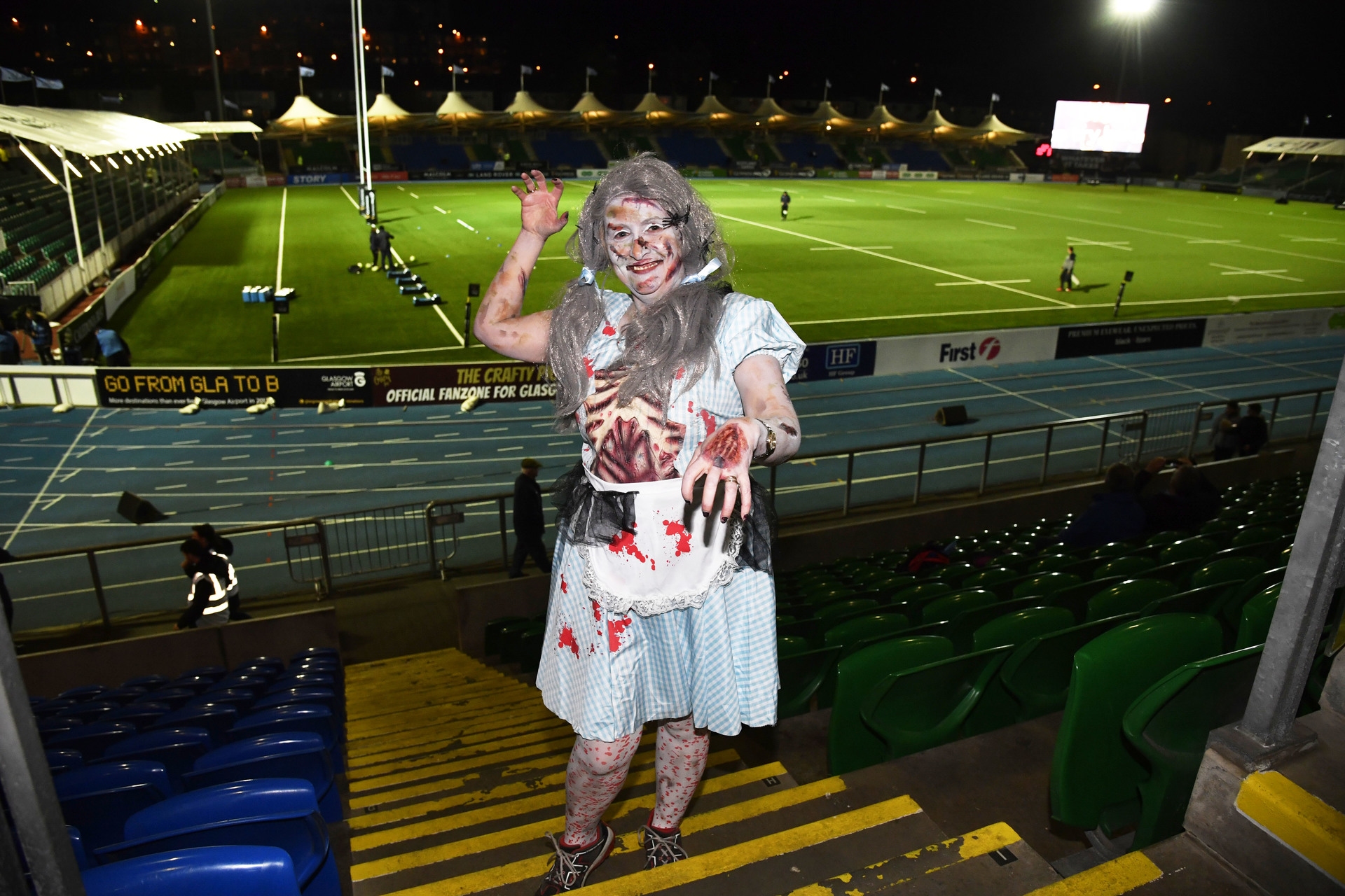 This fan was all dressed up for Glasgow Warriors v Southern Kings in the Pro14 in 2017. 
