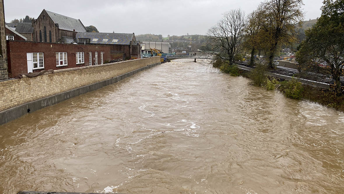 High river levels in Hawick.