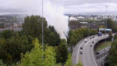 Lorry goes up in flames as M8 closed near M74 junction