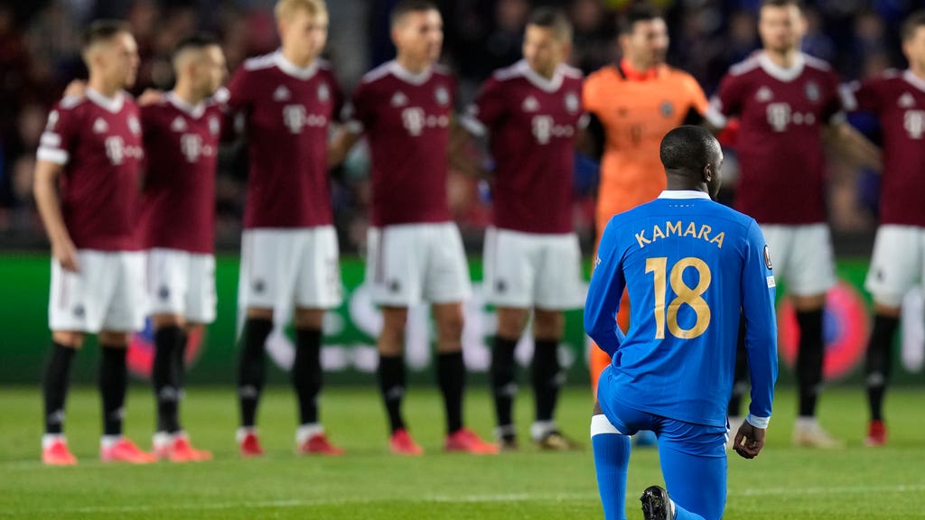 Rangers' Glen Kamara is booed then sent off during defeat to Sparta Prague, Europa League