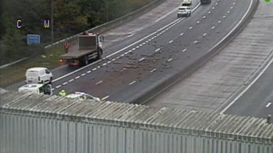 Motorists urged to take care after bricks found on M74