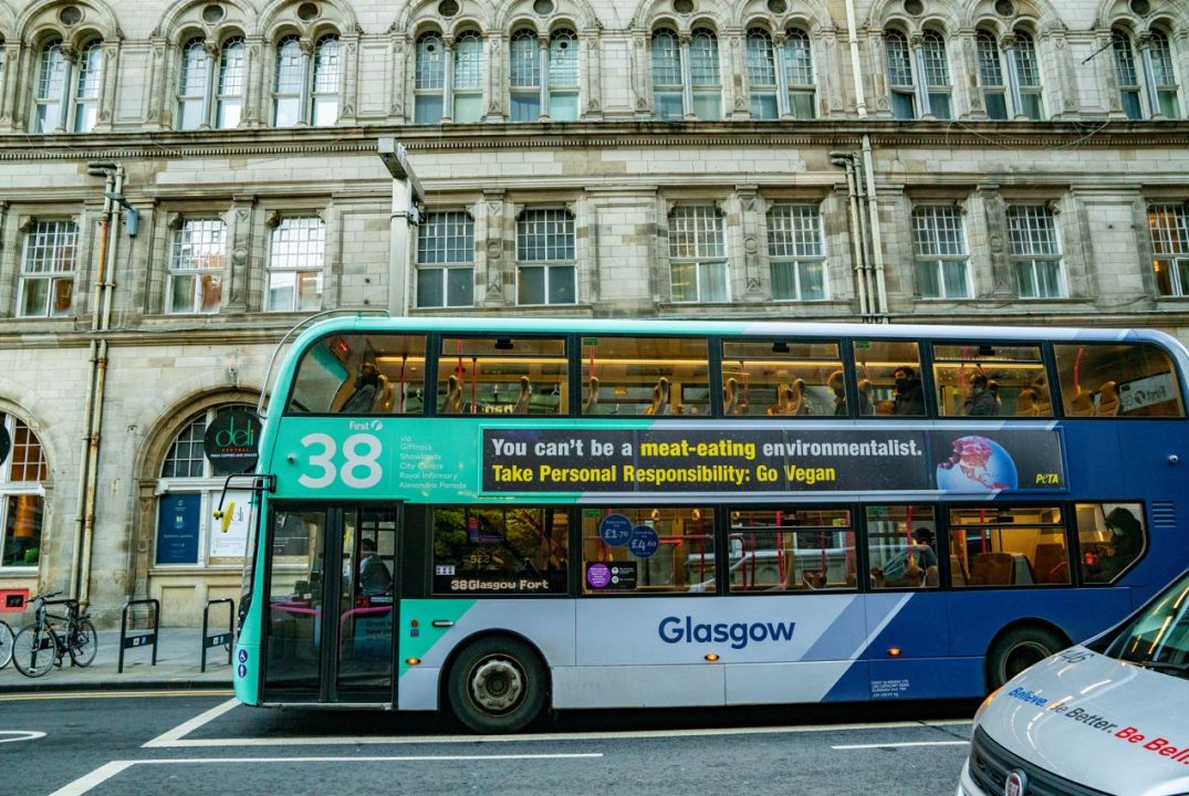 PETA launches campaign in Glasgow urging people to go vegan