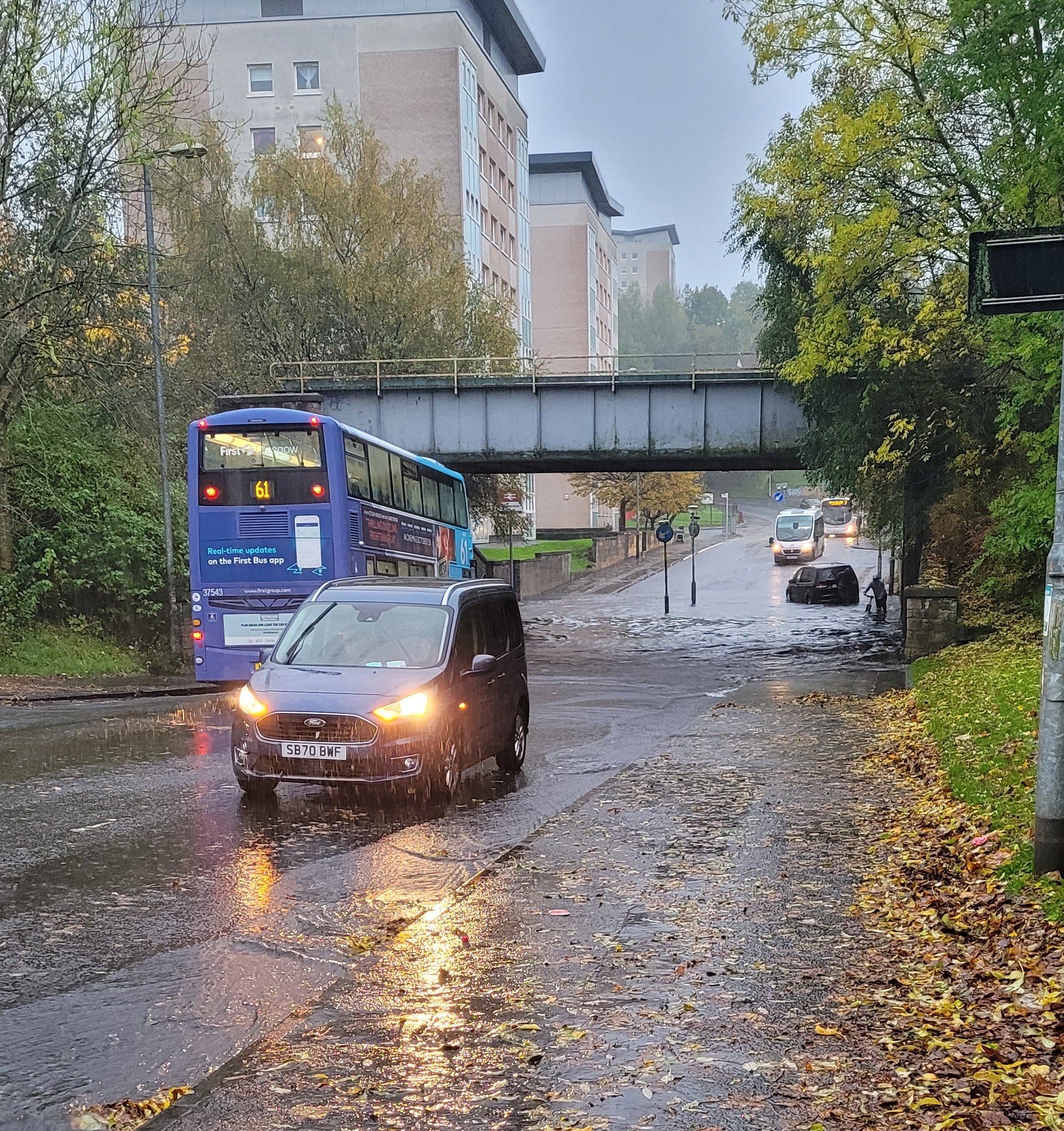 Flooding in Summerston, Glasgow 
