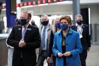 FM reopens Glasgow Queen Street station as union threatens Cop26 strike