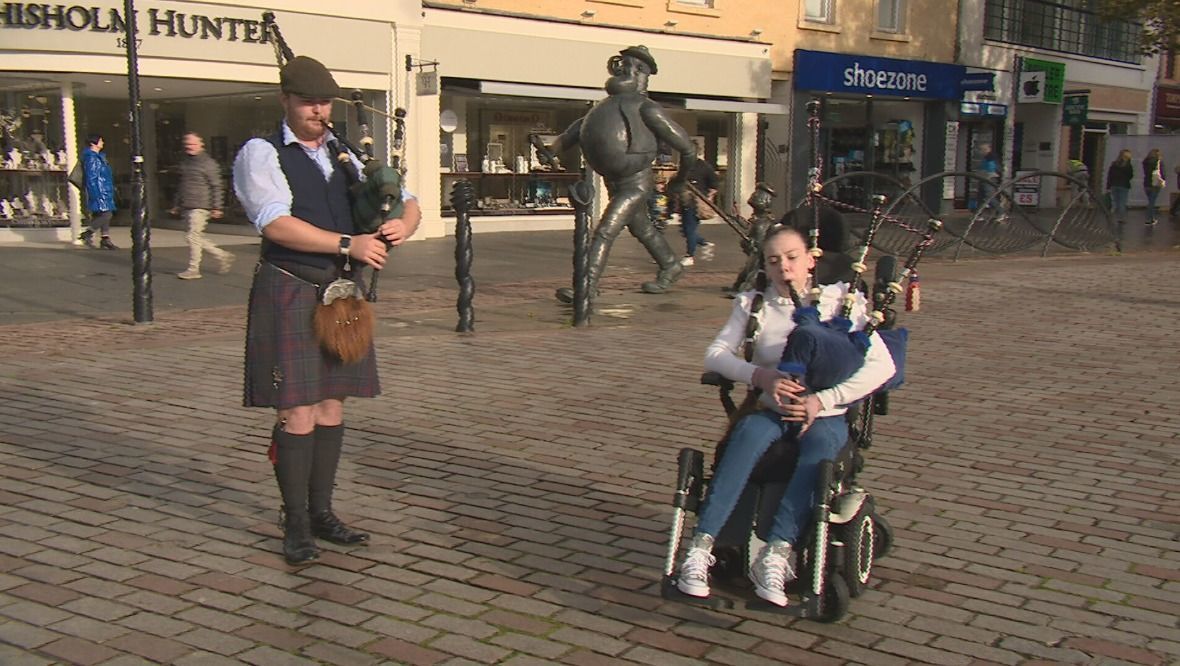 Dundee: Katie and Liam Eaton busking.