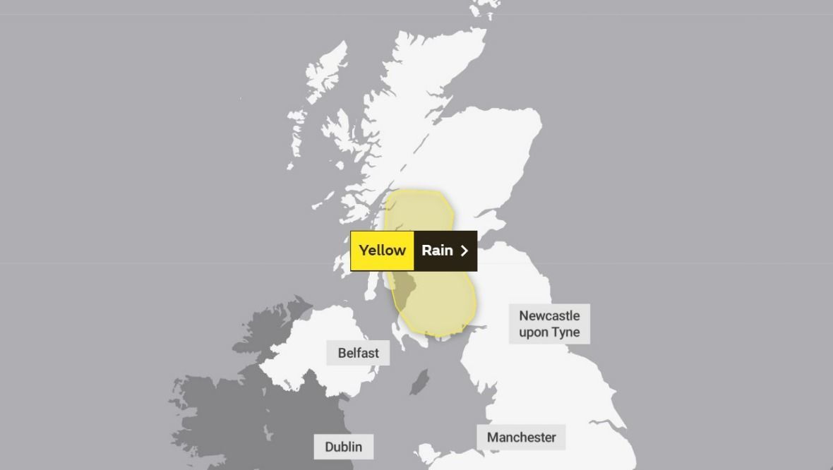 Saturday and Sunday: The weather warning for rain.