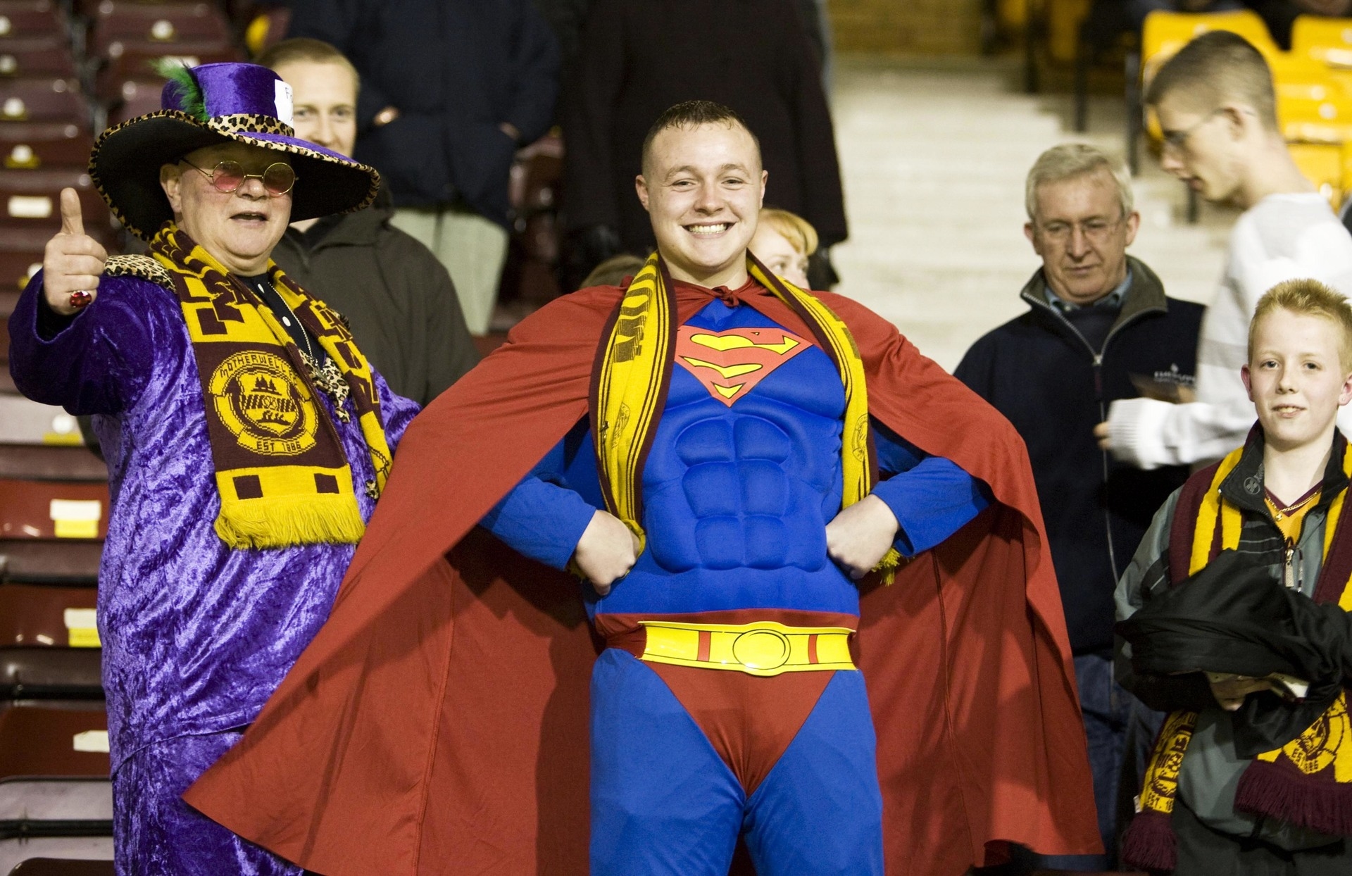 Superman was at the Motherwell v Rangers League Cup quarter-final in 2007.