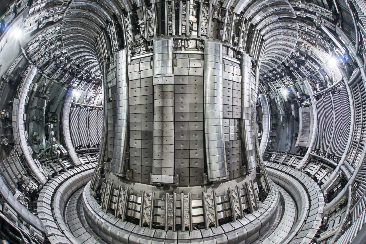 Interior of the JET tokamak.