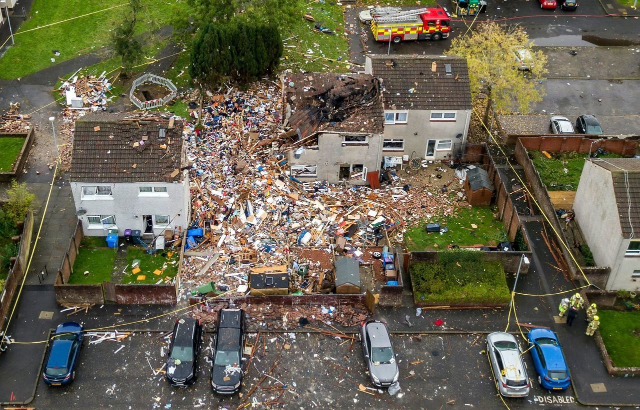 Several properties have been destroyed after an explosion in Ayr.