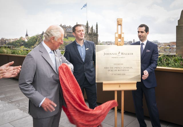 He unveiled a plaque on the rooftop terrace (Jane Barlow/PA)