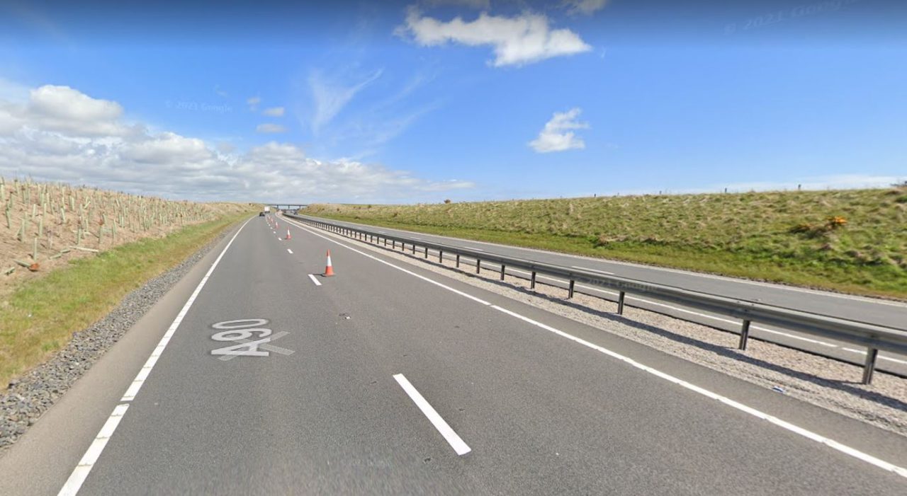 Major road closed in both directions following serious A90 crash