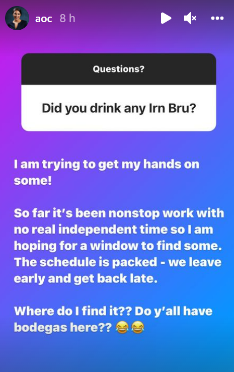 Ocasio-Cortez was responding to questions on Instagram (AOC/Instagram)