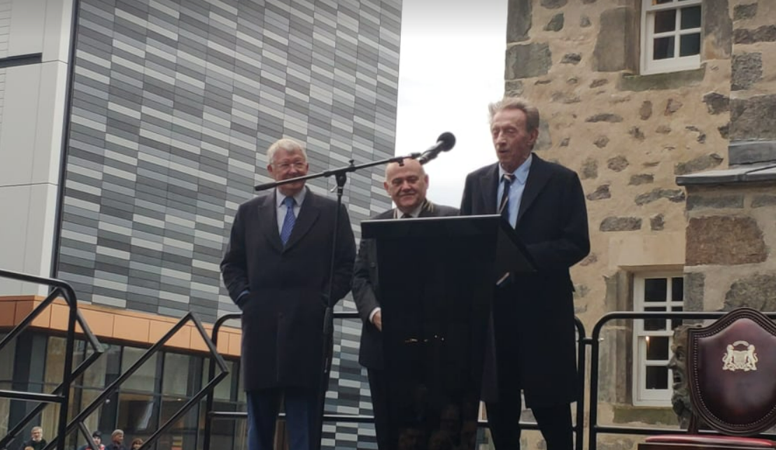 Statue: Law with Ferguson and the lord provost at unveiling. 