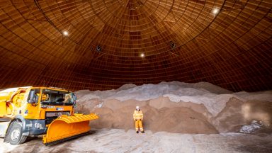 Scotland’s largest salt barn ‘will help keep roads moving this winter’