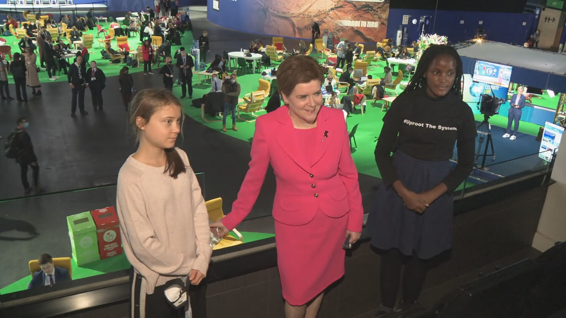 UN summit: Nicola Sturgeon with Greta Thunberg (left) and Vanessa Nakate (right). 