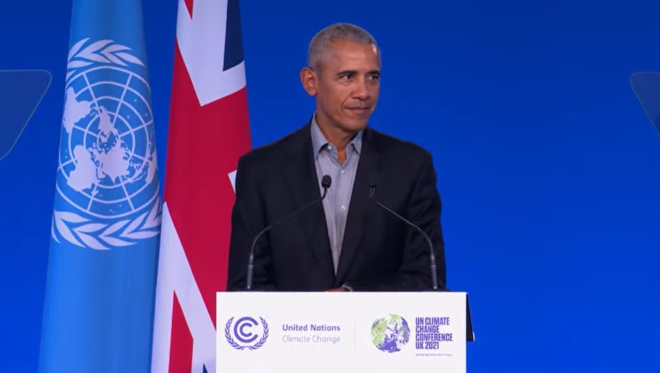 The 44 President of the United States spoke in the second week of the summit. (COP26/YouTube)