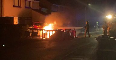 Electricity cable ‘explodes’ on street causing works to catch fire