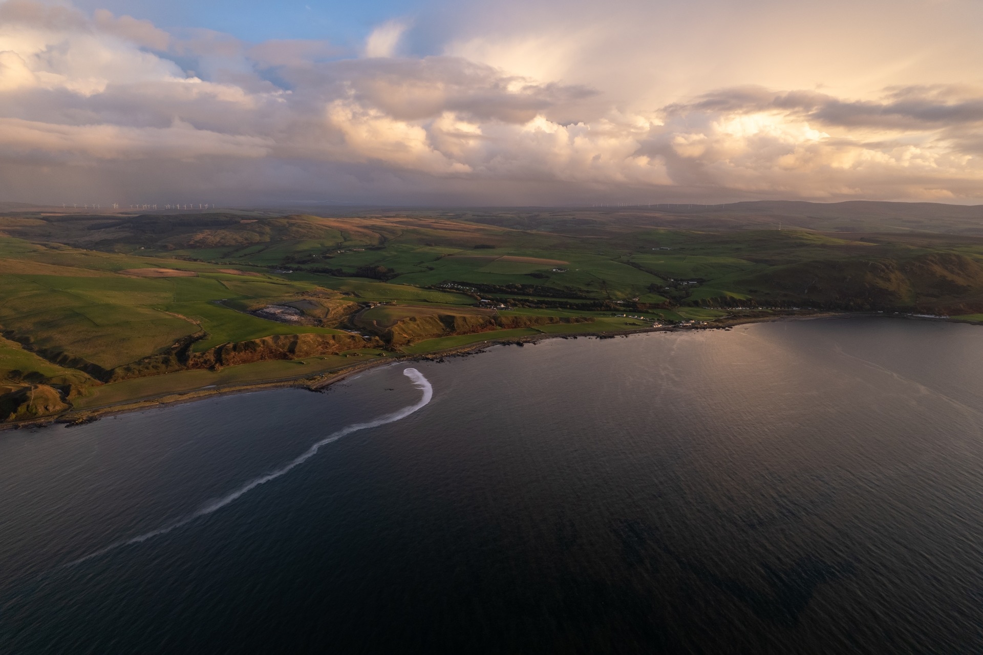 The water rippling north of Lendalfoot in South Ayrshire.