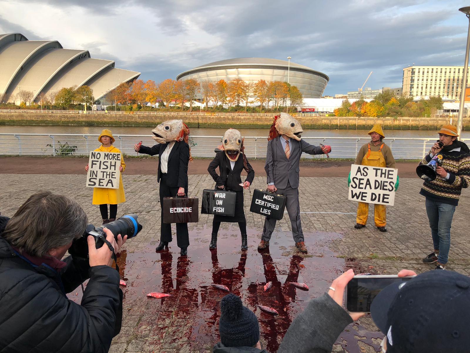 No More Fish in the Sea: Protest at Pacific Quay on Thursday. 