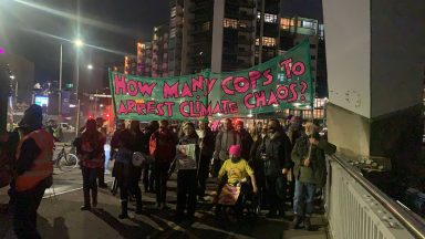 Climate activists cross ‘Squinty Bridge’ as COP26 protests continue