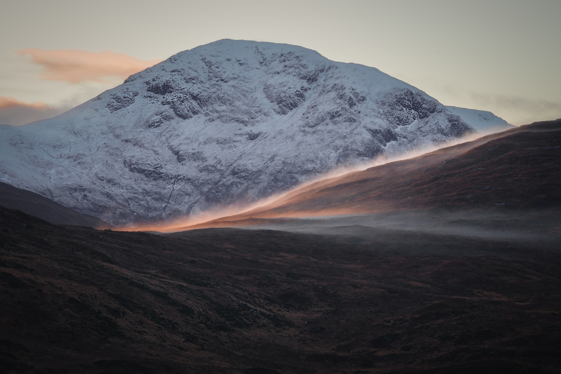 Ice and fire: Rannoch Moor on Tuesday.