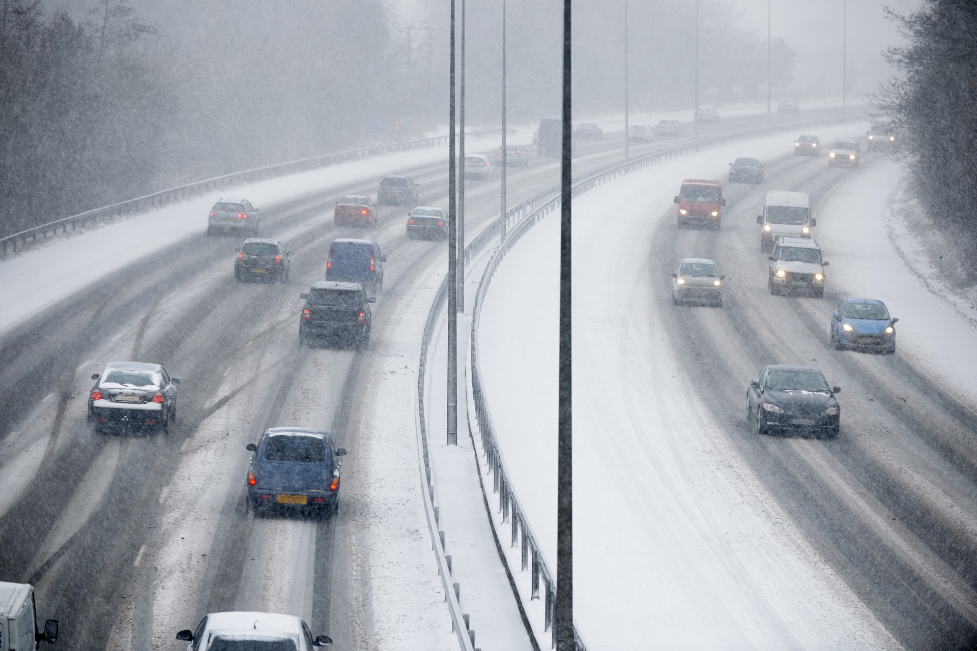 Drivers urged to take care in snow and ice. 