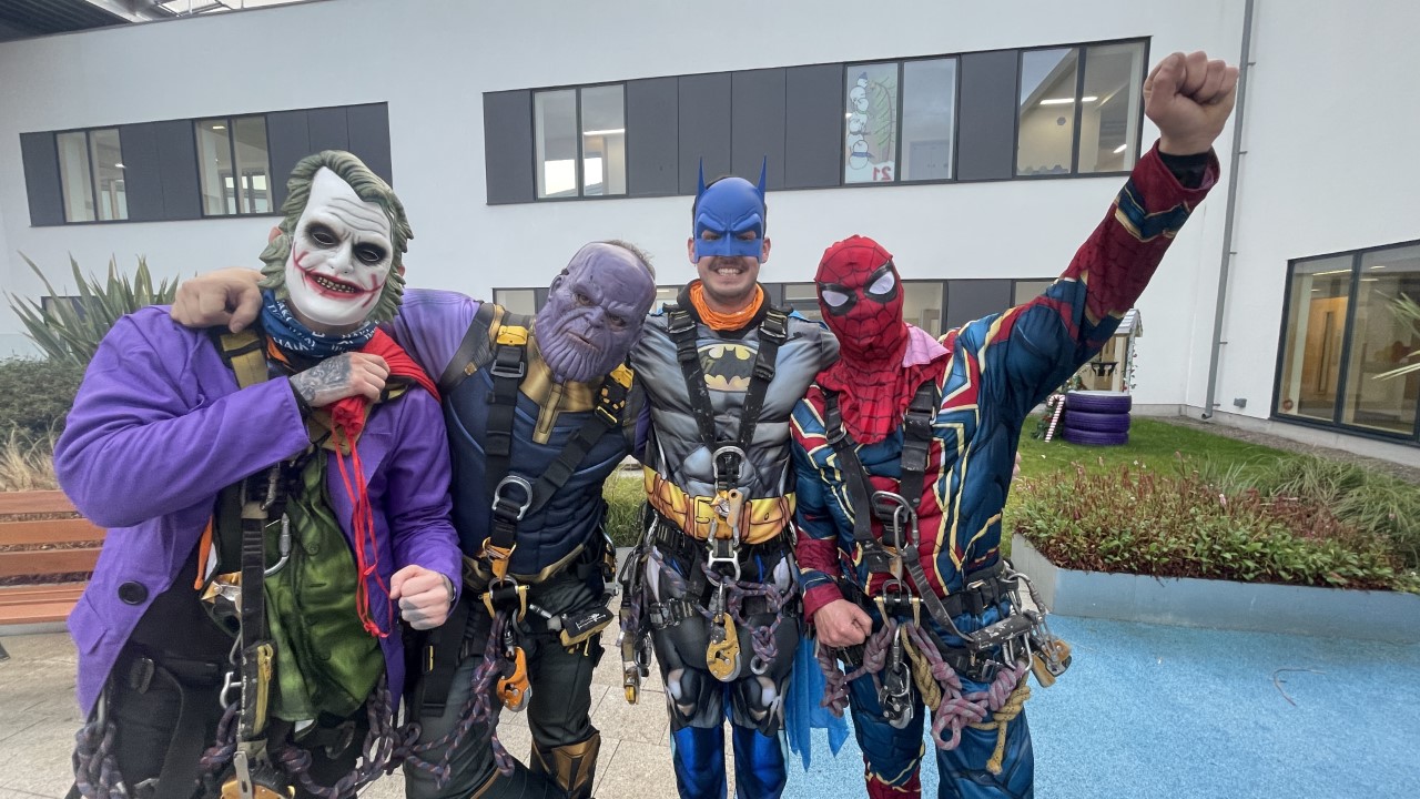 Heroes: Joker, Thanos, Batman and Spiderman at Edinburgh Children's Hospital. 