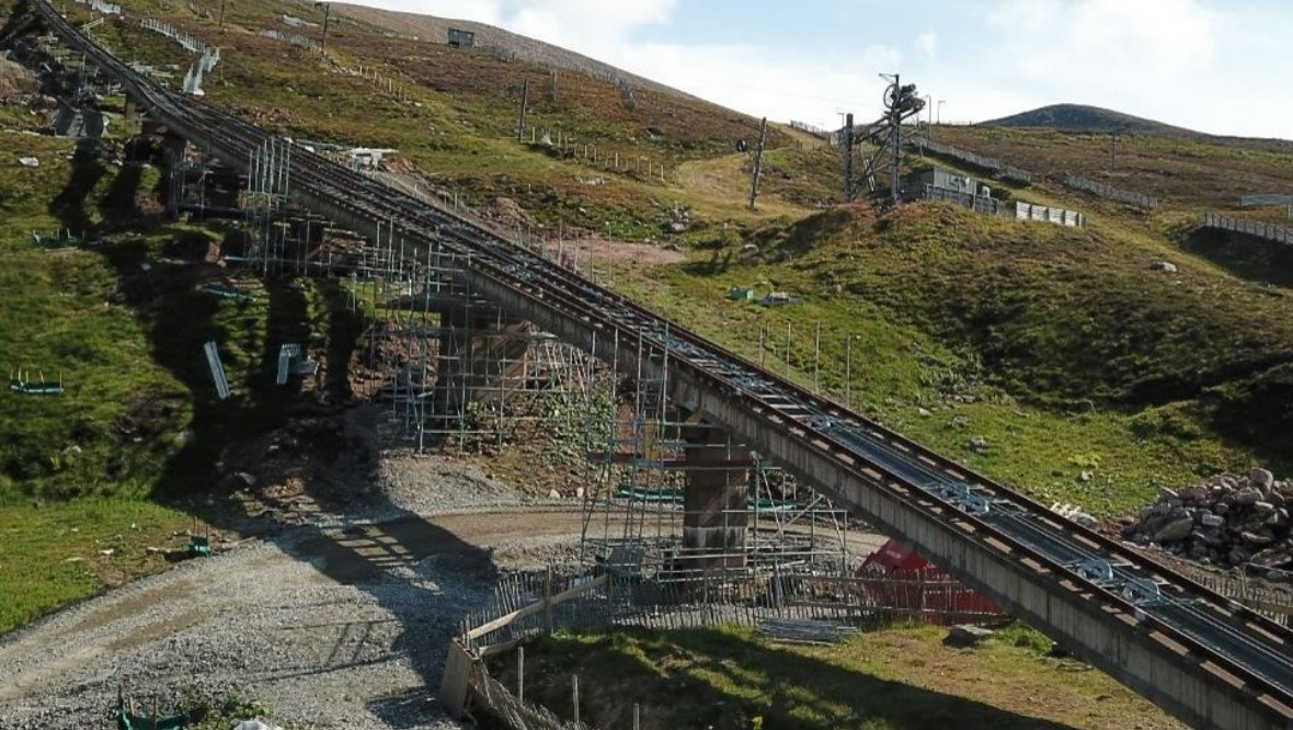 Cairngorm funicular railway construction work.