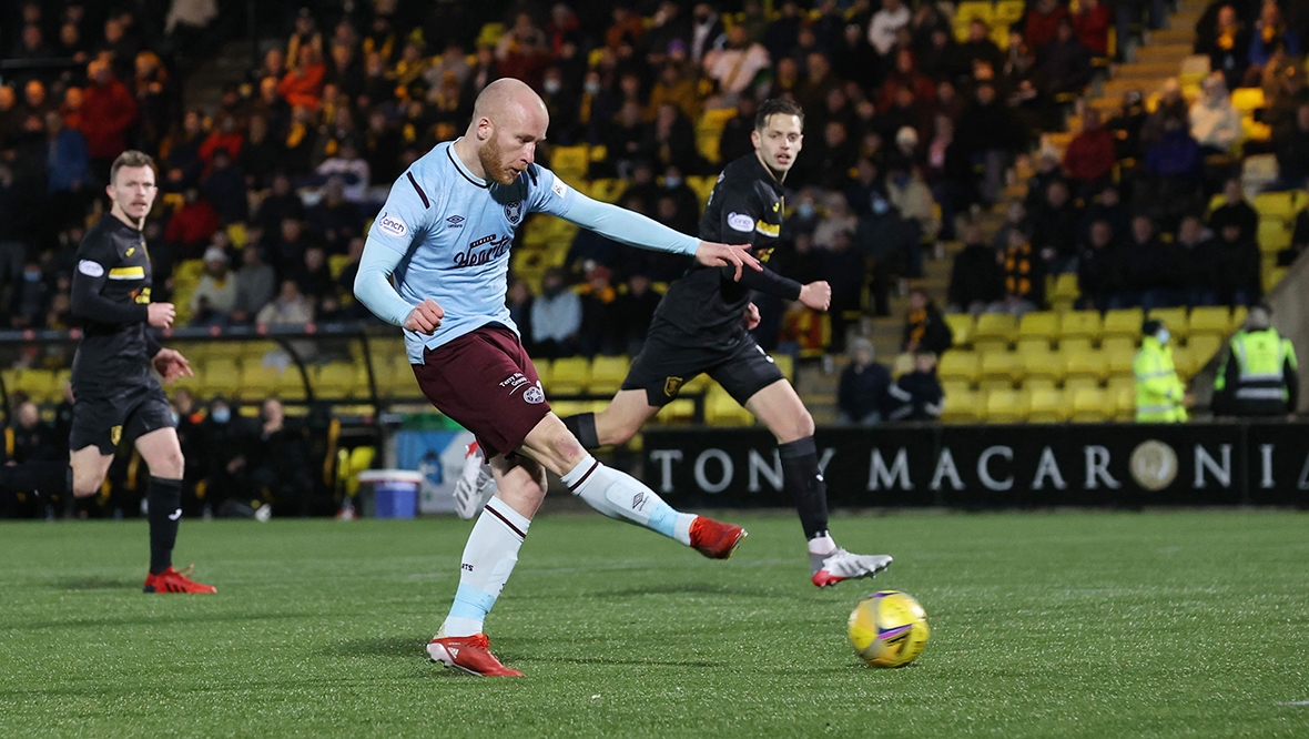 Liam Boyce nets the winner for Hearts at Livingston