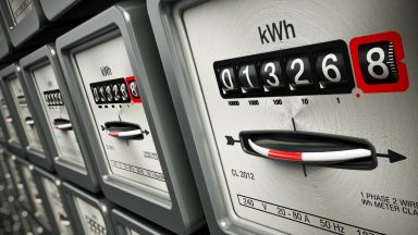 Stock image of electric meter.