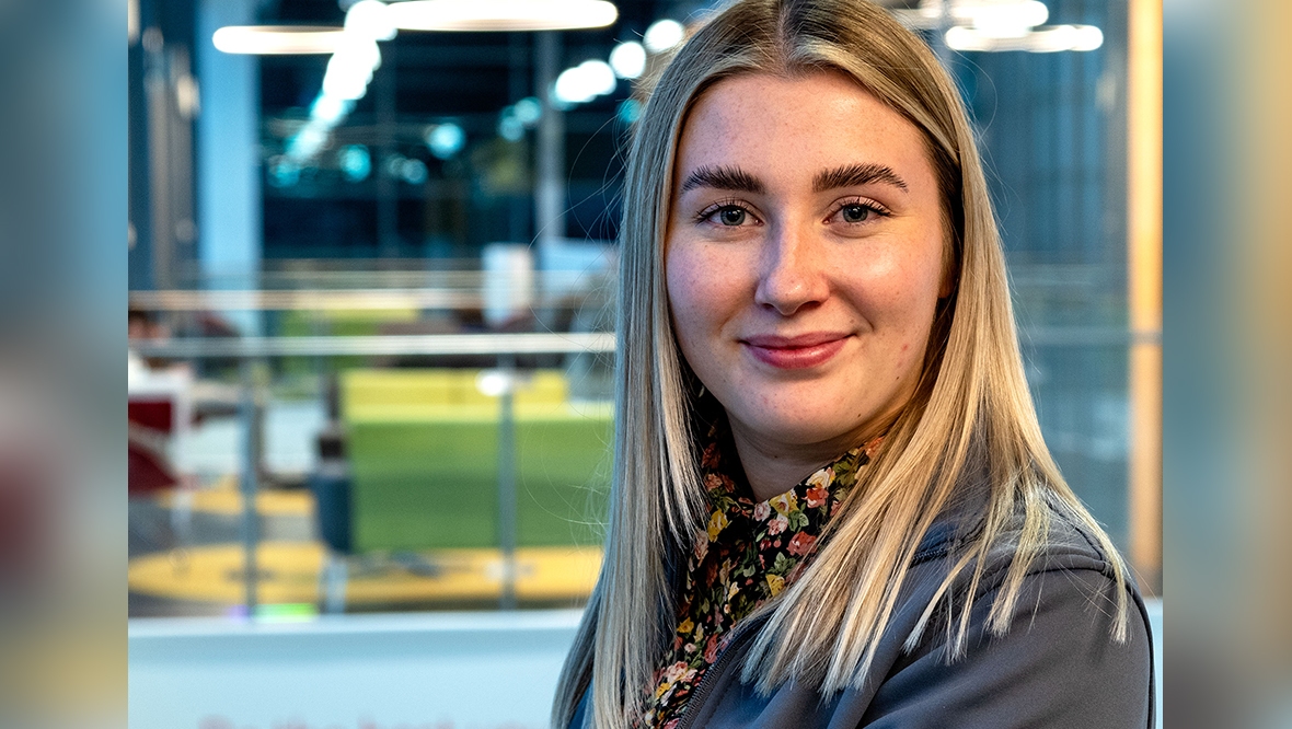 Learning: Chloe Silver, a first year project management degree apprentice.
