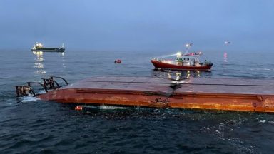 Two missing after Scottish-registered vessel collides with Danish ship