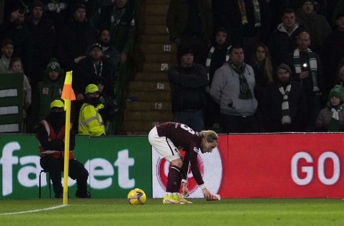 Man arrested after Hearts player hit with bottle at Celtic game