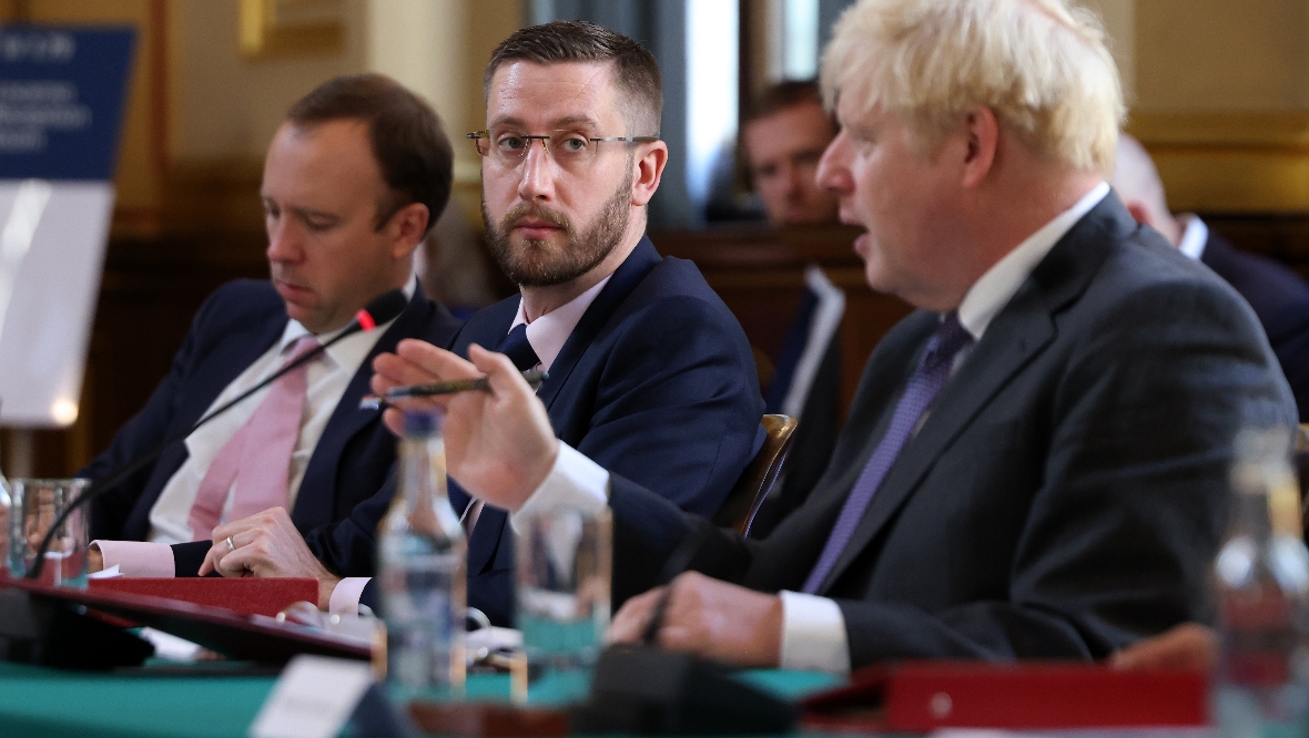 Simon Case with Prime Minister Boris Johnson.