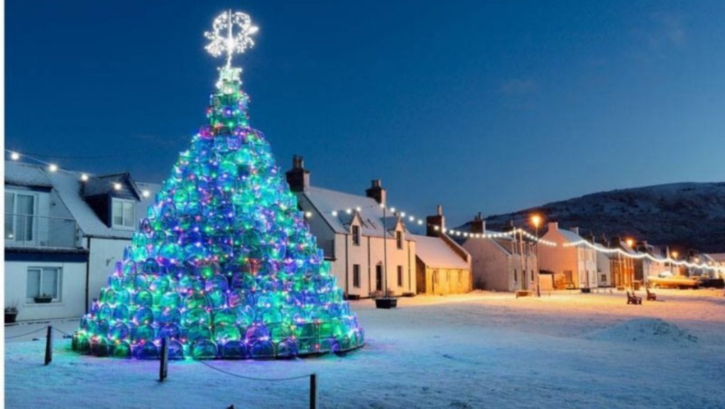Merry fishmas Highland village unveils 16ft creel Christmas tree STV