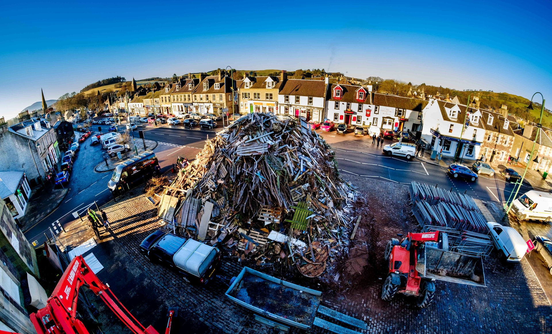 The bonfire is held on the site of a gas main. 