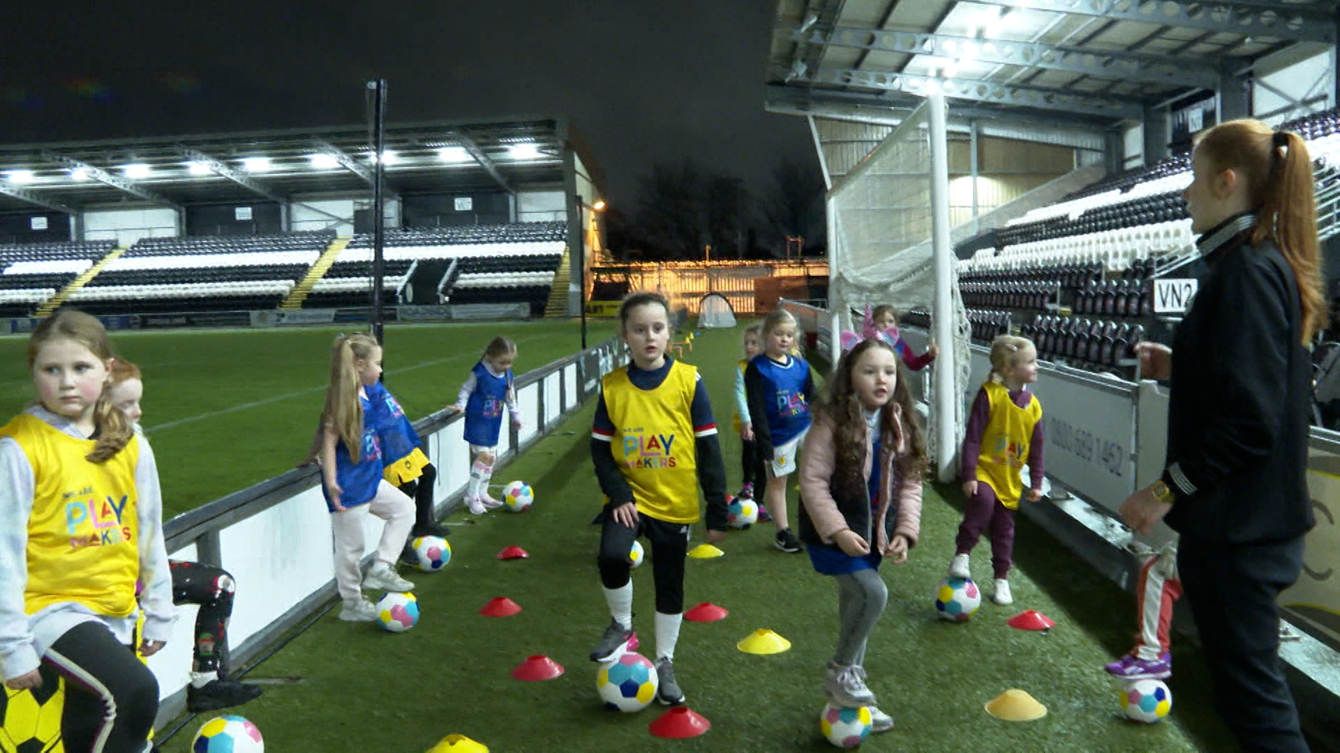 Girls at the Renfrewshire class are put through their paces.