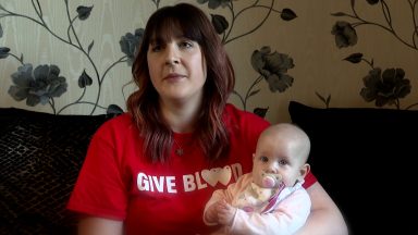 New mum urges Scots to give blood after 12 transfusions saved her life