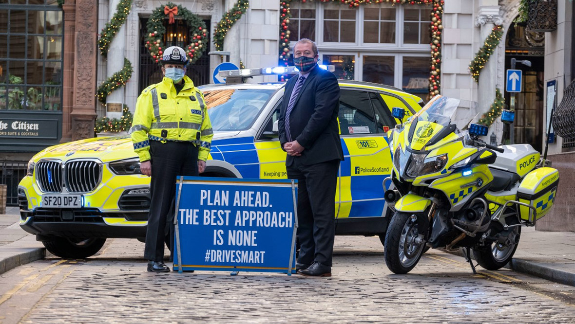 Transport minister Graeme Dey and chief superintendent Louise Blakelock, Police Scotland's Head of Road Policing, launching festive drink and drug-driving campaign.