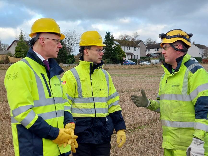 Deputy first minister John Swinney visited The Monymusk Welfare Hub to meet staff and volunteers supporting the response to Storm Arwen.